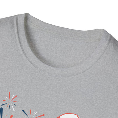 Patriotic Bald Eagle T-Shirt | America sketch with fireworks - NautiCurl LLC
