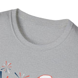 Patriotic Bald Eagle T-Shirt | America sketch with fireworks