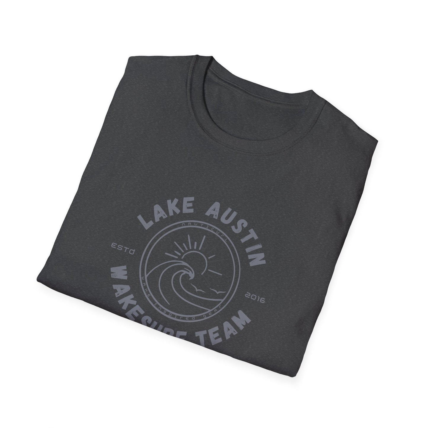 Lake Austin Wakesurf Team T-Shirt | Wave Logo Crew Shirt - NautiCurl LLC