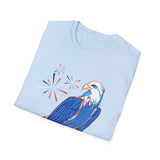 Patriotic Bald Eagle T-Shirt | America sketch with fireworks