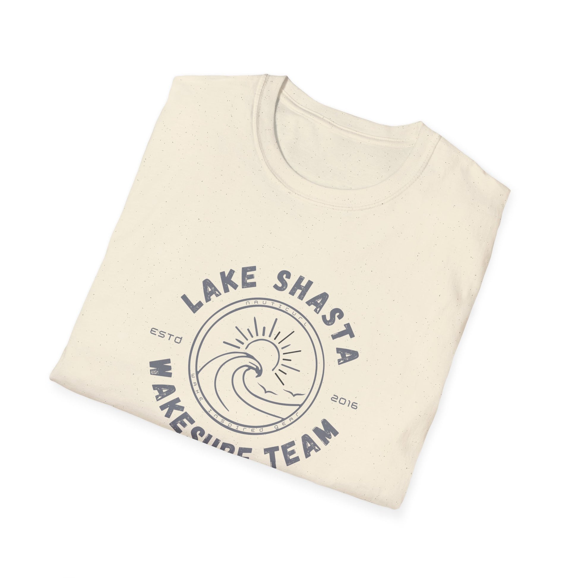 Lake Shasta Wakesurf Team T-Shirt | Wave Logo, Lakeside Surf Club - NautiCurl LLC