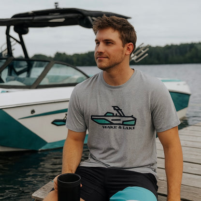 Wake & Lake Boat T‑Shirt — Wakeboard & Wakesurf / Lake Life Graphic Tee