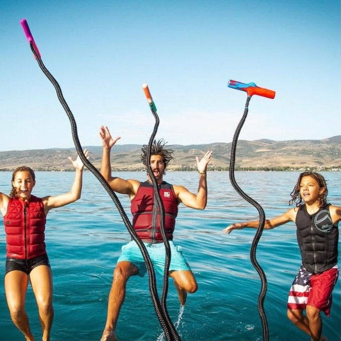 Best wakesurf rope bounce back bungee t-handle joystick nauticurl wakesurfing rope