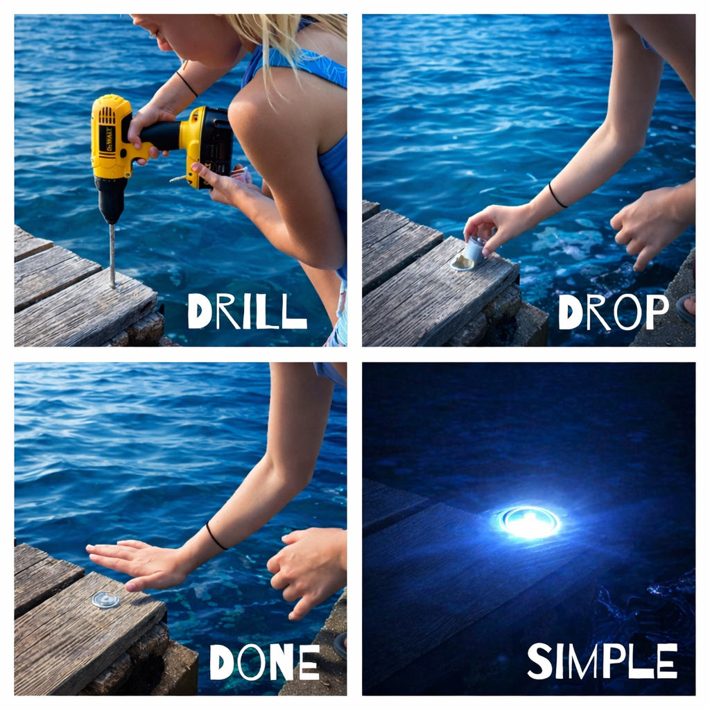 LED Dock & Deck Pods - Solar Powered Light Dots - NautiCurl LLC