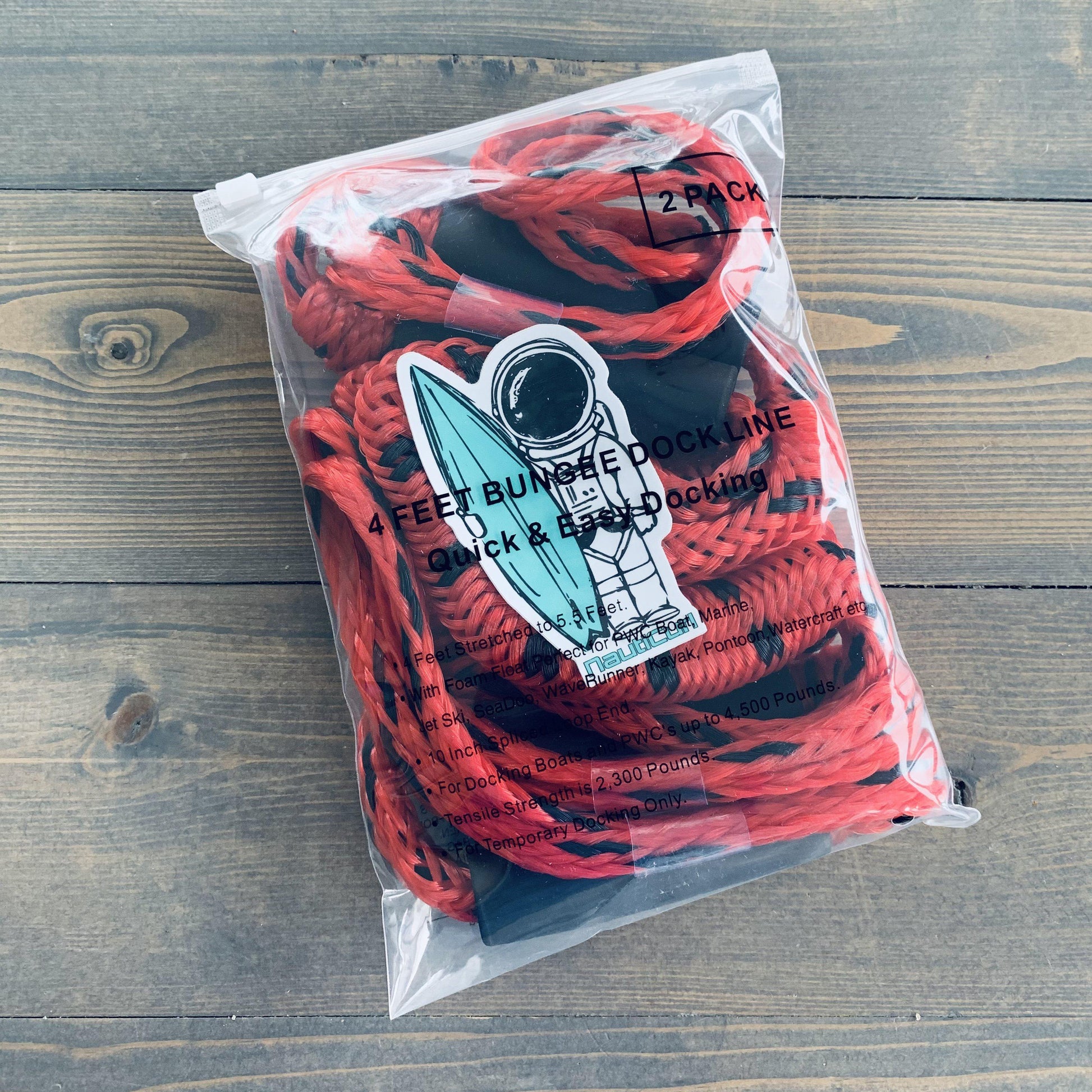 NautiCurl Bungee Boat Ropes - Shock Absorbing (2 Ropes) - NautiCurl LLC