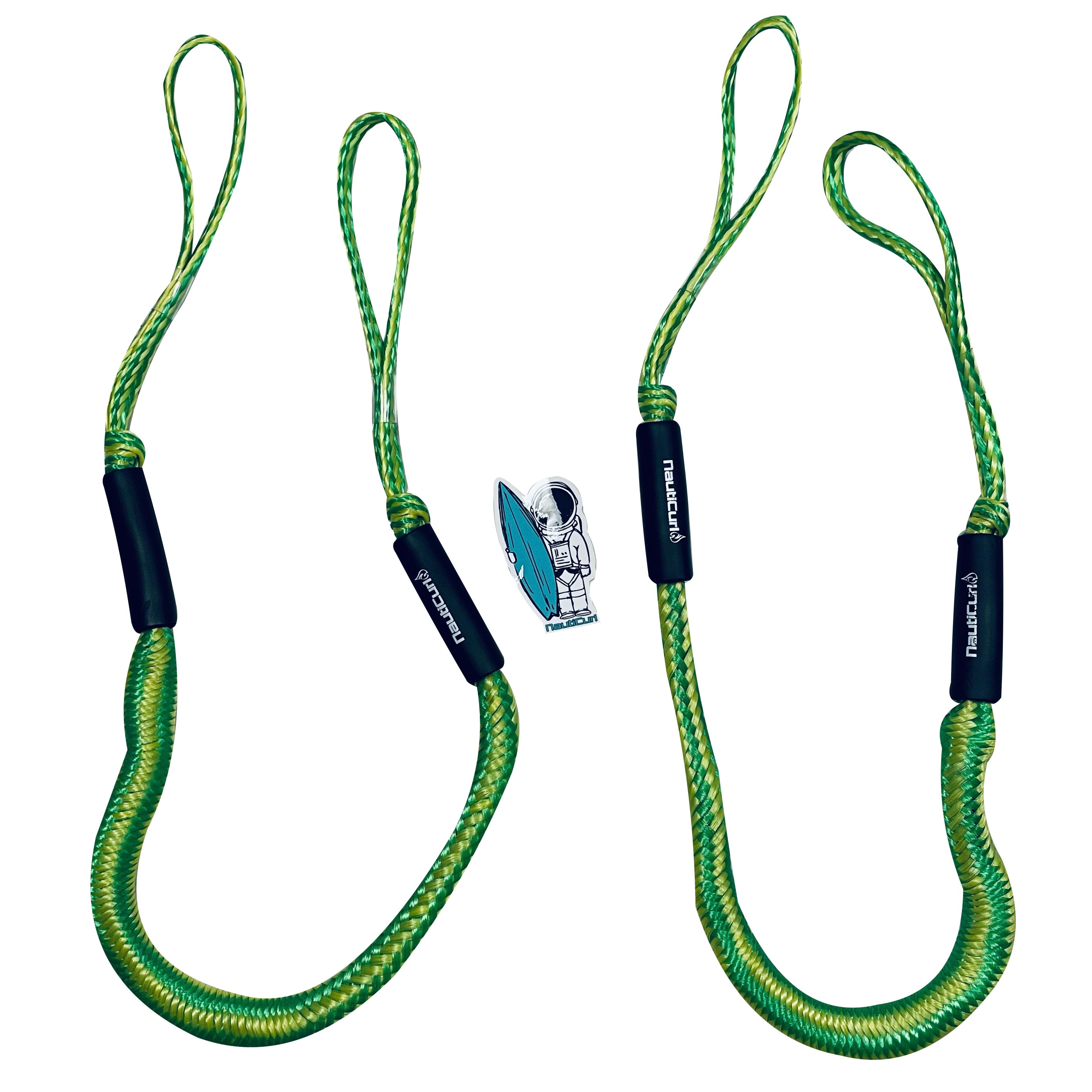 NautiCurl Bungee Boat Ropes - Shock Absorbing (2 Ropes)