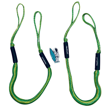 NautiCurl Bungee Boat Ropes - Shock Absorbing (2 Ropes) - NautiCurl LLC