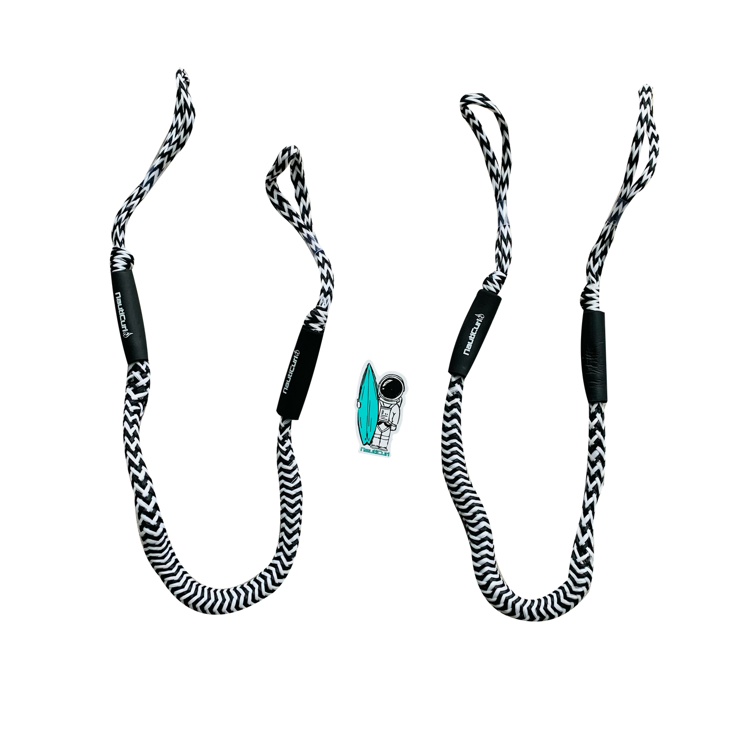 Zebra Black and White Bungee Boat Rope Dock Line Shock Absorbing NautiCurl