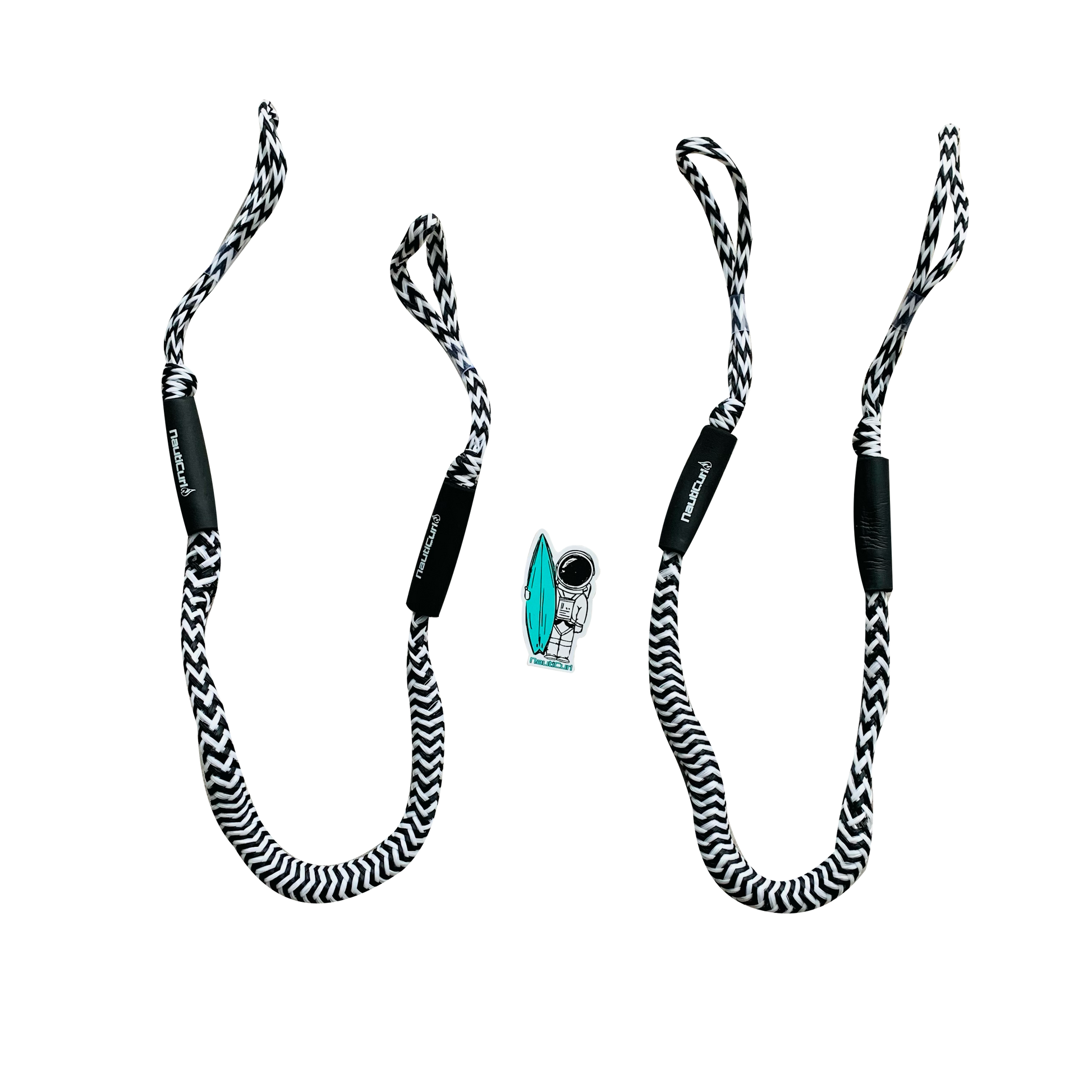 Zebra Black and White Bungee Boat Rope Dock Line Shock Absorbing NautiCurl