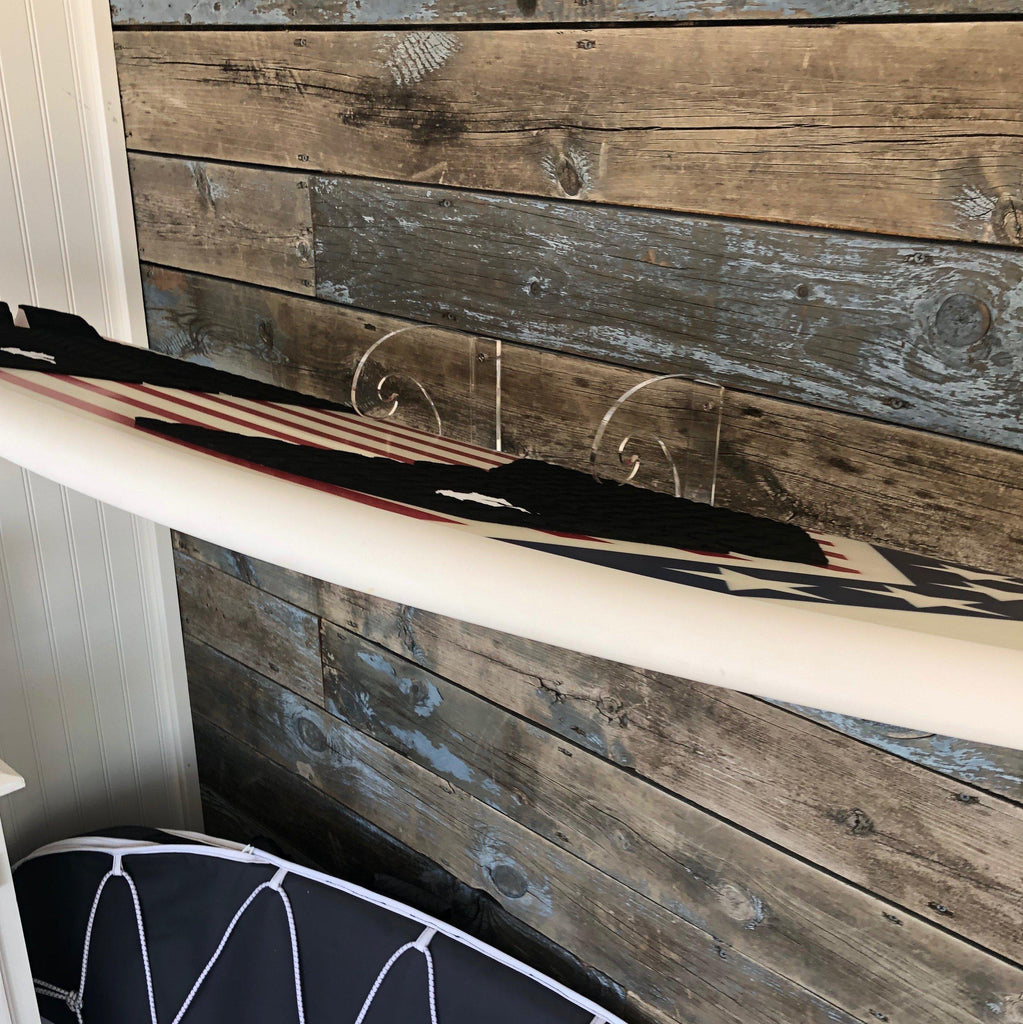 Wakesurf Board Rack Clear Acrylic Invisible Surfboard Rack Pair Dual NautiCurl LLC