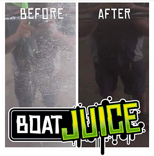Boat Juice Boat Cleaner Before and After - Exterior Water Spot Remover, Sealant, Protector
