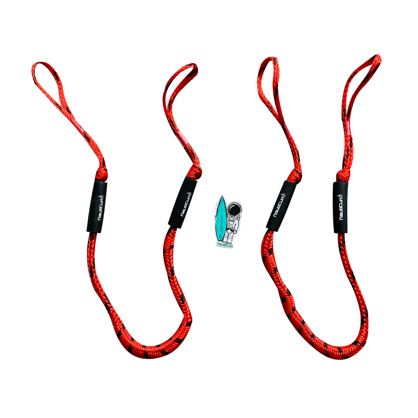 Red Bungee Boat Rope Dock Line Shock Absorbing NautiCurl
