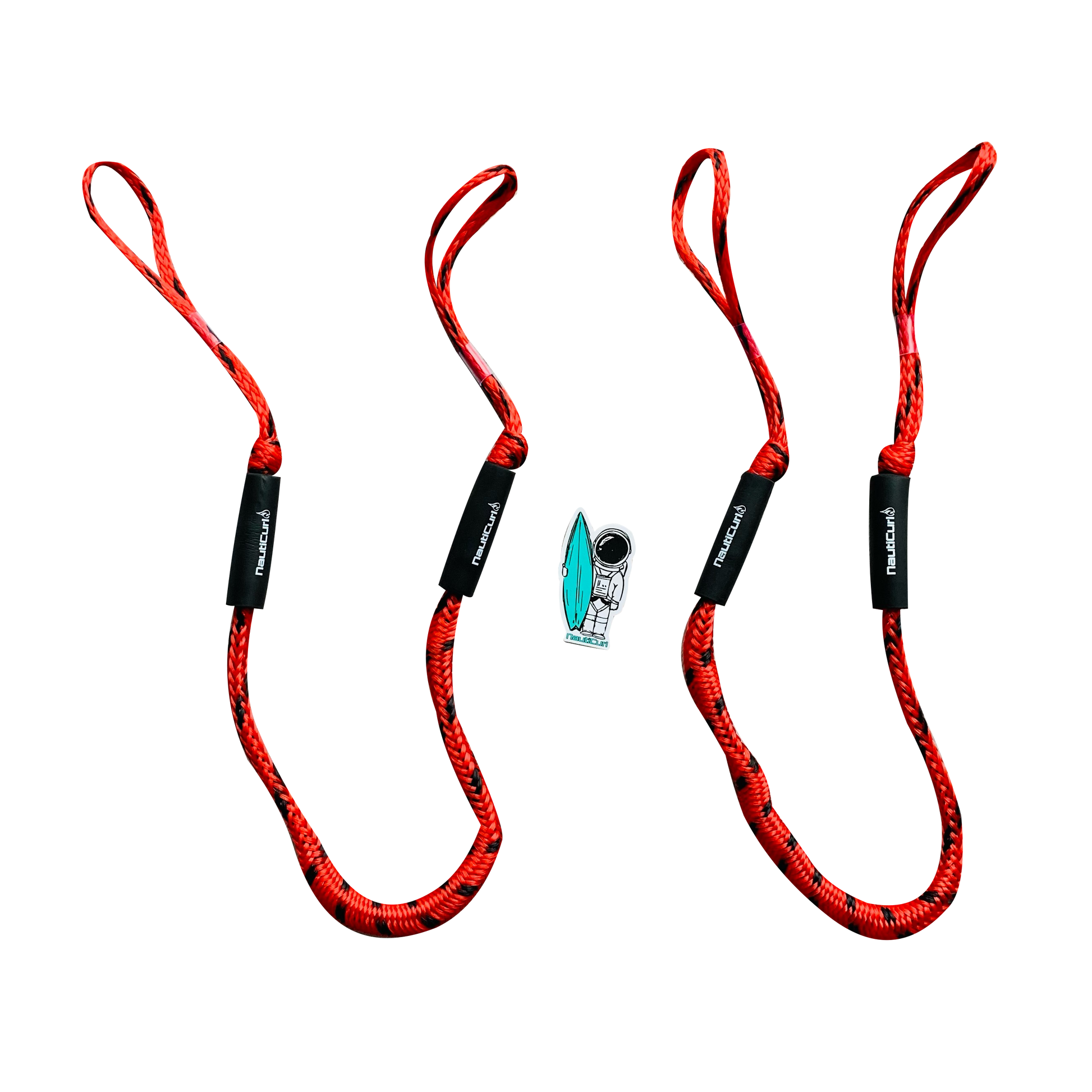 Red Bungee Boat Rope Dock Line Shock Absorbing NautiCurl
