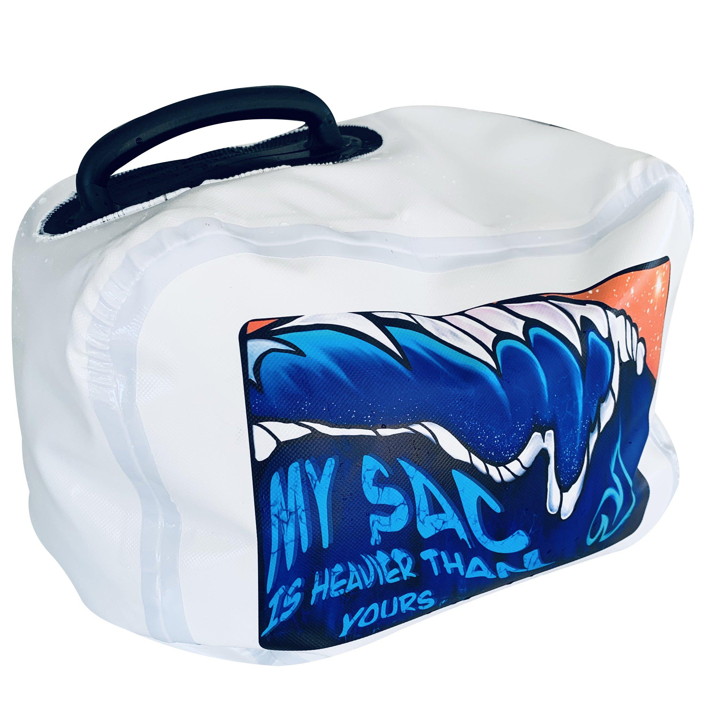 FatSac Fillable Weight Bag Ballast. NautiCurl My Sac is Heavier Than Yours Wakesurfing wakeboarding lead weight bag. Fills with sand or water. 