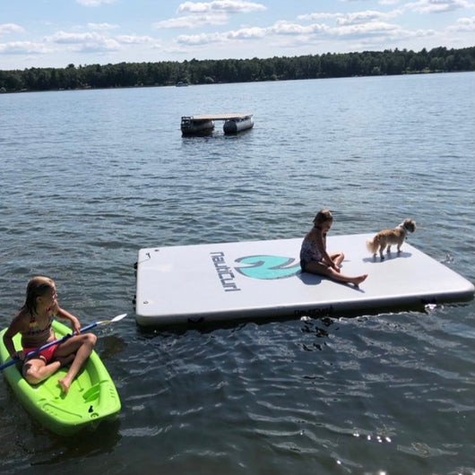 NautiPad Inflatable Swim Mat Lily Pad Swim Platform Play Mat – NautiCurl LLC