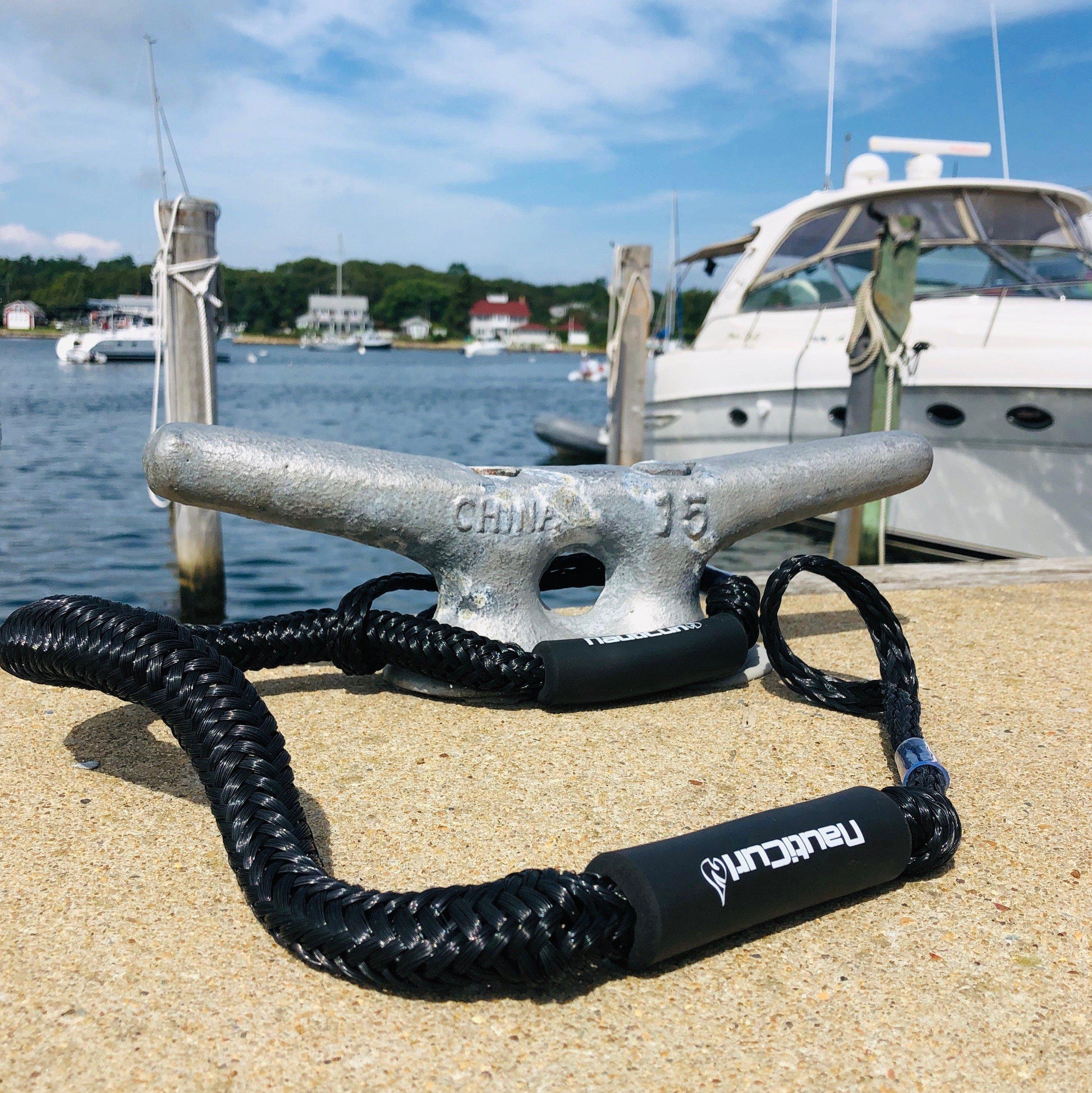 NautiCurl Bungee Boat Ropes - Shock Absorbing (2 Ropes) - NautiCurl LLC