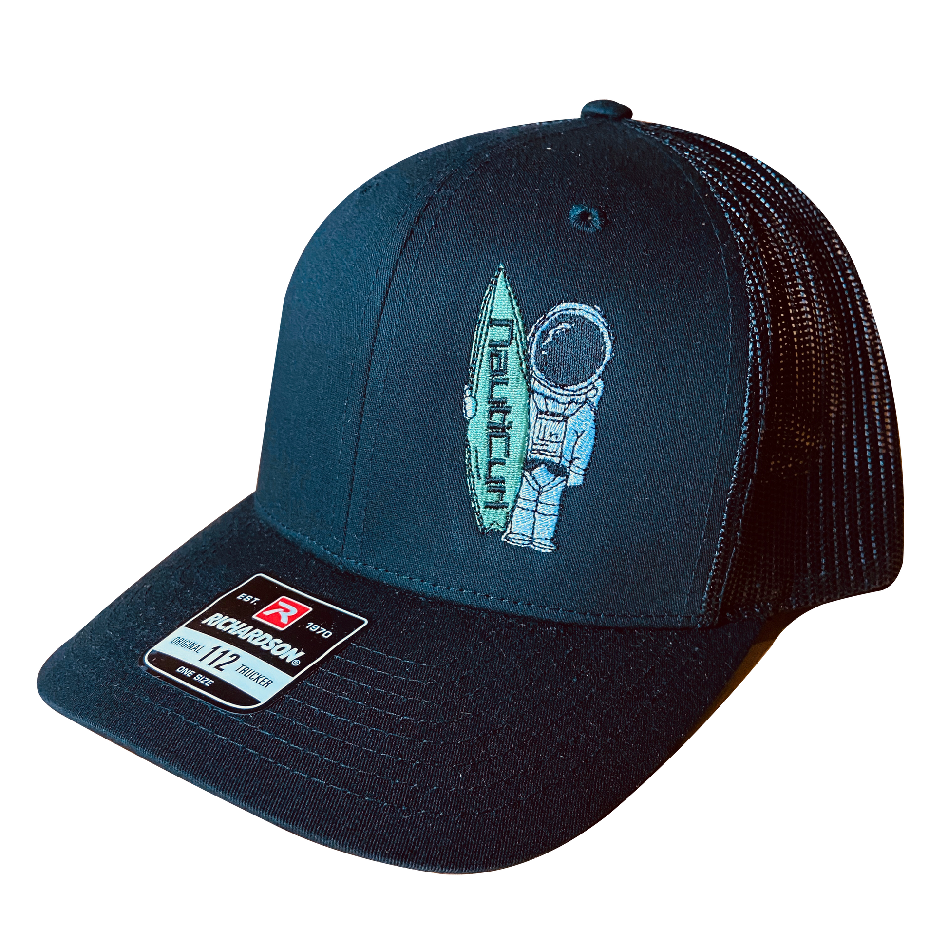 Black NautiCurl Hat - Snap Back Mesh Hat in Black