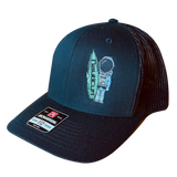 Black NautiCurl Hat - Snap Back Mesh Hat in Black