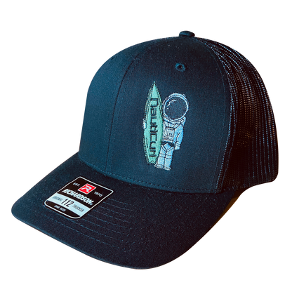 NautiCurl Astroknot Surf Hat Snap Back - Black Mesh Hat