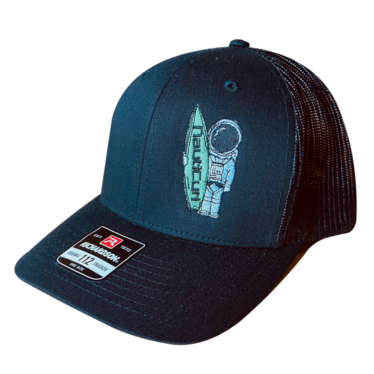 Black NautiCurl Hat - Snap Back Mesh Hat in Black