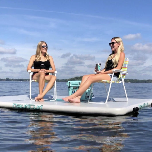 NautiPad Lagoon Inflatable Swim Mat Lily Pad Swim Platform Play