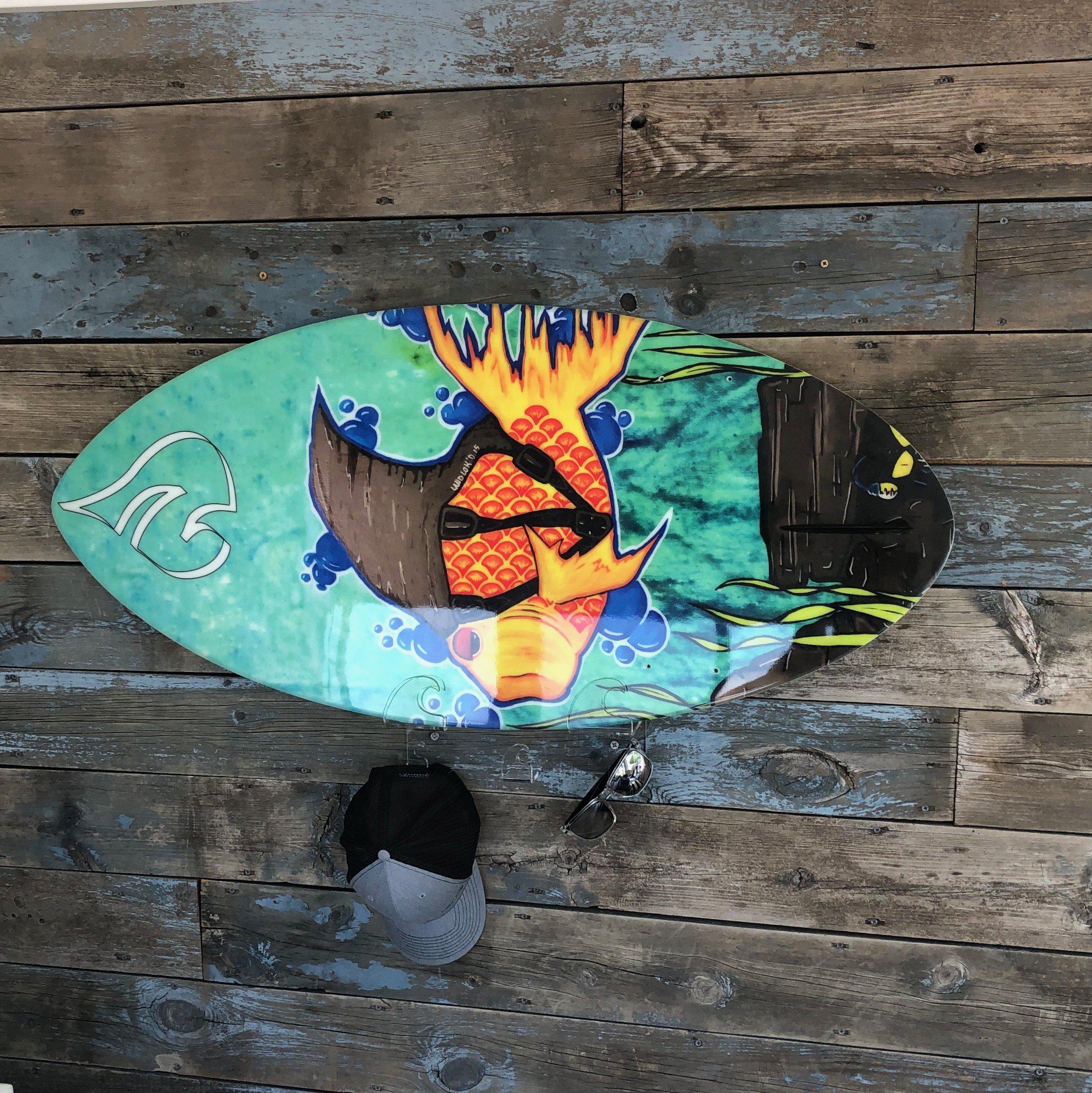 Cheap surfboard rack for wakesurf board goldie fish grom board