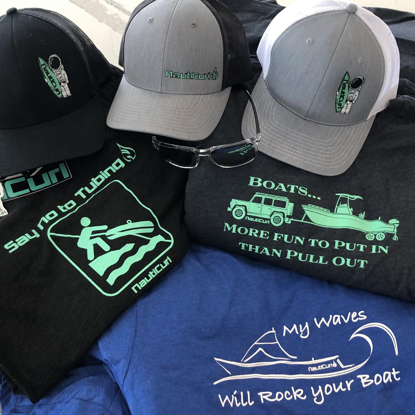 Funny boating shirts and clothing - NautiCurl shirts and swag clothing