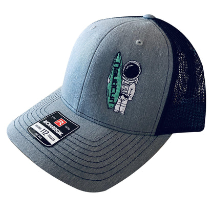 Astroknot NautiCurl Surf Boat Snap Back Mesh Hat - Gray and Black Richardson