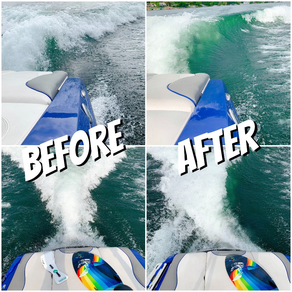 NautiCurl Wake Shaper before and after wave