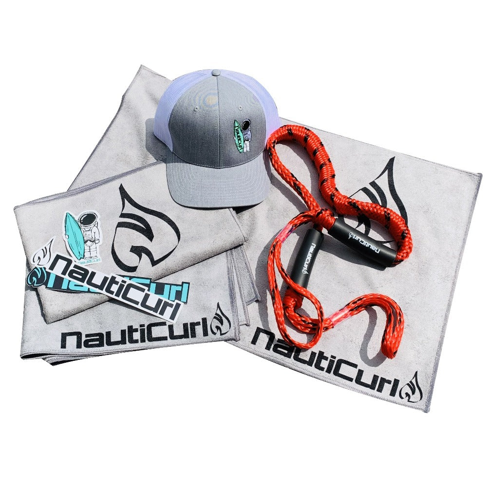 Fathers Day Surf Dads Gift NautiCurl Towel Hat and Ropes