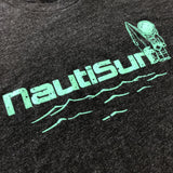 NautiCurl NautiSurf Shirt with Astroknot - Turquoise and charcoal
